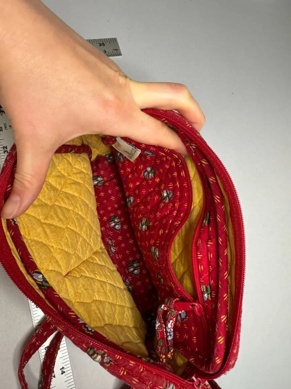 Vera Bradley Provincial Red Crossbody Bag Floral Cute! 90s Retired